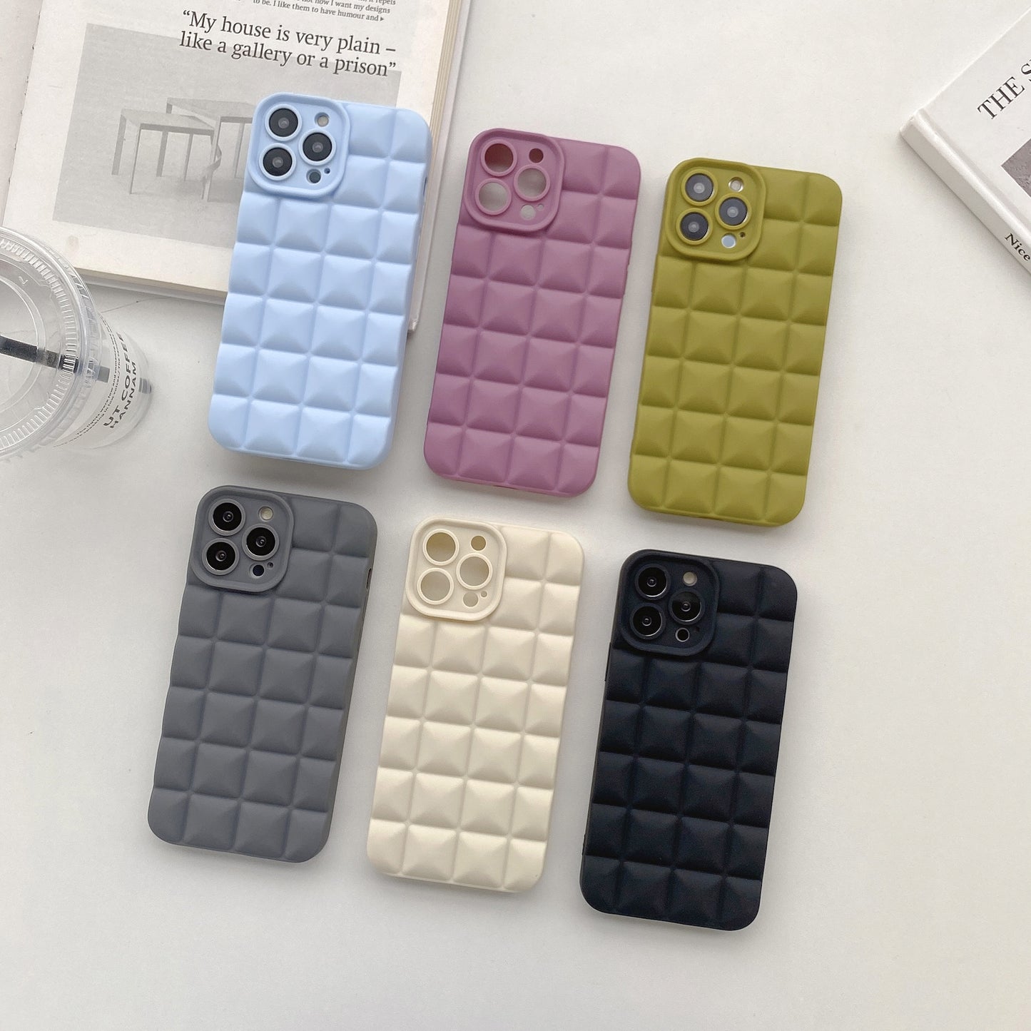 Stereo Lattice Phone Cover For Apple iPhone 14promax Phone Case